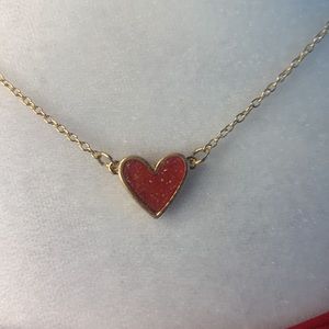 NWT - Dainty, red heart necklace KS vibes!